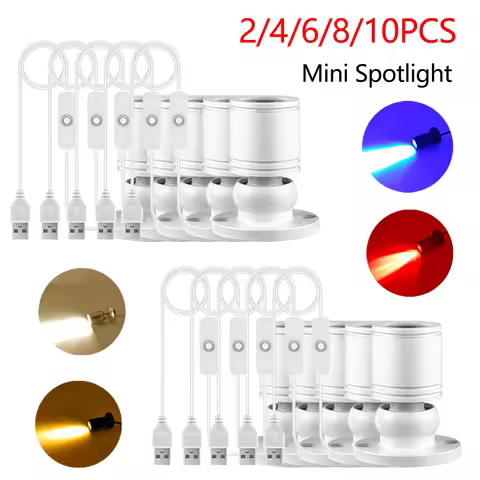 USB 5V 2-10pcs SpotLight Decor Lights for Wine Closet Anime Character Display Shelf Collectibles Sou