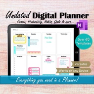 2024 OneNote Digital Planner, Undated Digital Planner for Ipad, OneNote Planner Template, Student Pl