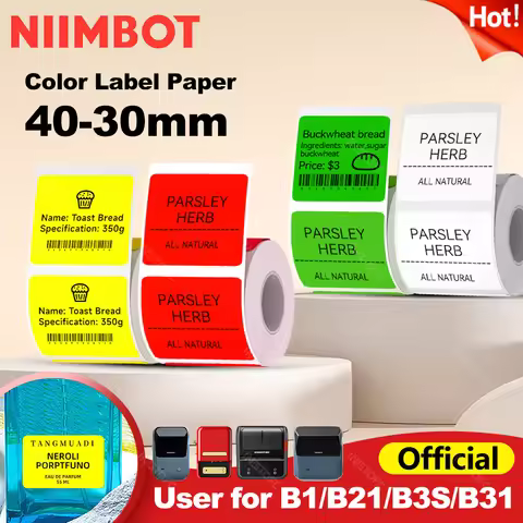 1Roll NiiMbot B1/B21/B3s/B203 Label Printer Waterproof Anti-oil Tear Scratch-Resistant Price Tag Pur