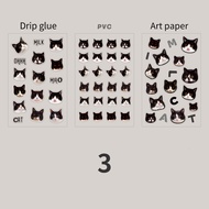 Mr. กระดาษสติกเกอร์หัวแมวน่ารักแบนลายการ์ตูนสัตว์ guka DIY คู่มือตกแต่งเครื่องเขียนสติกเกอร์น่ารัก4สไตล์