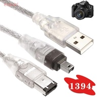 ESPOIR IEEE 1394 Cable, 1.5M/5ft Male Connector 1394 Firewire Cable, Capture Data USB 6P To 4Pin Con