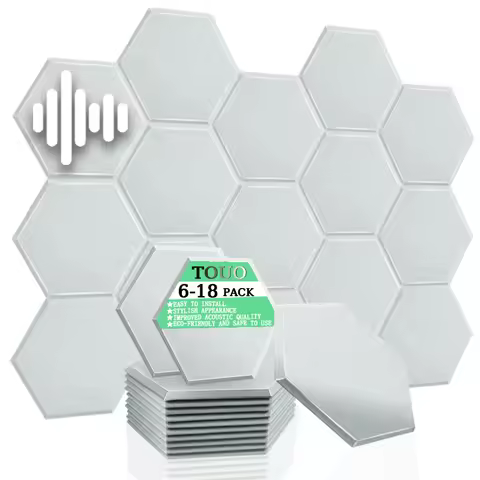 TOUO Acoustic Panel 6/12/18 Pcs Offices Acoustic Treatment Flame Retardant Ceiling Material Sound In