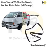 NISSAN VANETTE (C22) GLASS RUN CHANNEL / SIDE DOOR WINDOW RUBBER (LEFT / PASSENGER)
