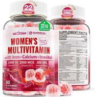 Methylated Multivitamin for Women Gummies, Calcium, D3 K2, Methylfolate & B12, Inositol, Daily Vitam