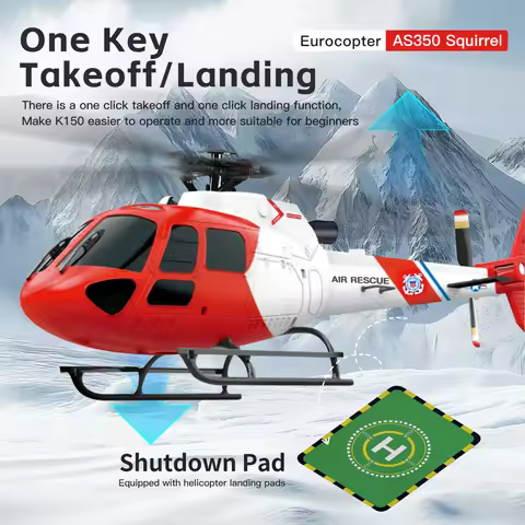 WLtoys K150 AS350 Squirrel RC Helicopter 4-Channel Brushless Motor Altitude Hold 6G Mode Simulation 