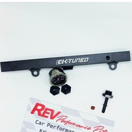 K-Tuned Black Fuel Rail + Fuel Pressure Meter for Honda FD2 DC5 CL7 EP3 FN2 Type R K20 / K24 Ktuned