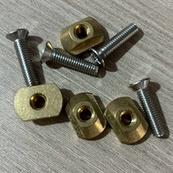 【HFCG MALL】-8Pcs M8 Hydrofoil Mounting Brass T-Nuts for Surfing All Hydrofoil Tracks Outdoors Surfin