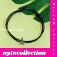 Initial Letter Bracelet Rope Bracelet Black Letter Bracelet