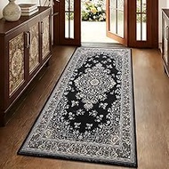 HOMORE Vintage Runner Rug-2x5 Hallway Runner Rug for Entryway Non Slip Washable Bedroom Rug Faux Woo