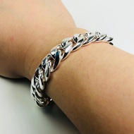 990 Sterling Silver Bracelet Cuban Chain Flat