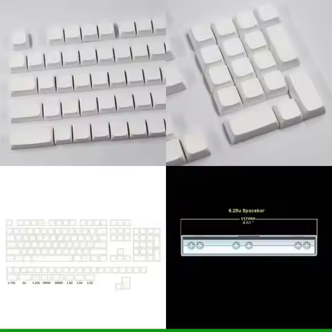 U55C PBT Keycaps 134 Keys Minimalist White Blank Keycap DyeSubbed Keycap For 108 104 100 980 96 84 7