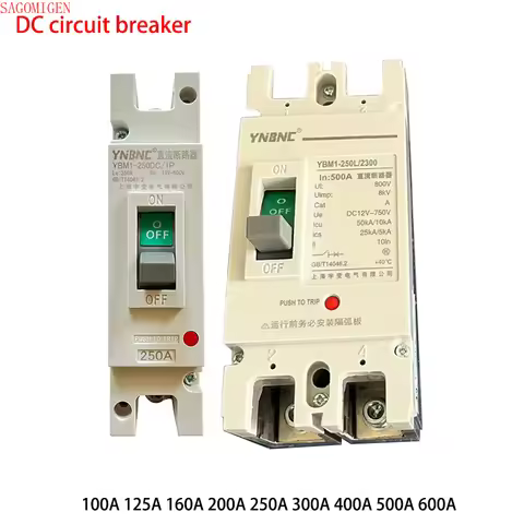 DC MCCB 12V 24V 48V 96V 120V 160A 200A 200A 250A 300A 400A 500A lifepo4 Battery Circuit Protector Au