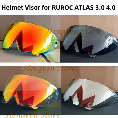 Helmet Visor Lens for RUROC ATLAS 3.0 4.0 Motorcycle Helmet Shield Goggles Plating Silver Red Replac