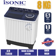 ISONIC SEMI AUTO WASHING MACHINE 8KG | 12KG | WASHING MACHINE MANUAL | MESIN BASUH MANUAL | MESIN BA