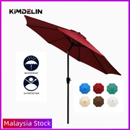 KIMDELIN 9ft Patio Umbrella Outdoor Umbrella Patio Market Table Umbrella with Push Button Tilt and Crank for Garden, Lawn, Deck, Backyard &amp; Pool