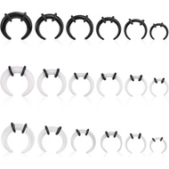 18 Keping Cincin Septum Akrilik, Tiga Warna, Penjepit Berbentuk C, Pengetat Septum, Kit Peregangan H