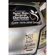TAHAN LASAK/STICKER CERMIN KERETA/CAR STICKER/KALIS AIR (IKLAN PRODUK/ISLAMIC STICKER/ETC)