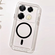 Transparent Magnetic Phone Case For Infinix Note 40 Pro 4G X6850 40 Pro 5G X6851 40 Pro+ X6851B Case