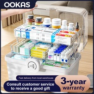 OOKAS  kotak perubatan Medical Kit Large Capacity Medical First Aid Kit Home Medical Multi Layer Med