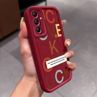 Casing hp for Samsung A35 5G A34 5G A33 5G A32 A31 Case Connecting colored text Kasing mall inline C