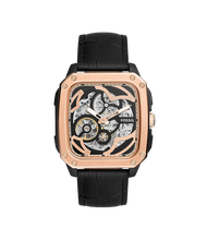 (Real Photo)Original Fossil Mens Inscription Automatic Black Leather Watch BQ2572 Jam Tangan Lelaki