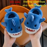Shark cotton slippers for boys from 2 to 15 years old with non-slip soft sole HD160