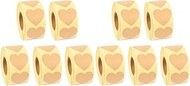 Gadpiparty 10 Rolls Party Gift Tags Bag Tags for Gifts Brown Envelopes Wedding Envelopes Heart Shape Adhesive Label Wedding Decoration Food Decor Kraft Gift Stickers Kraft Paper Gift Bag Seal