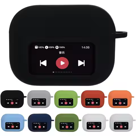 Headphones CASE For AirPods A9 Pro With Screen Corners Shockproof Anti-slip Full Cover Protective Ca