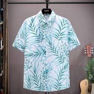 M-5XL Fashion All Match Loose Plus Size Couple Sports Casual Hawaiian Short Sleeve Shirt Men