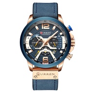 CURREN Quartz Watches for Men's Original Brand Multi-function Calendar style Waterproof Boys Leather