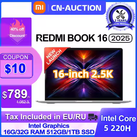 Xiaomi REDMI Book 16 Laptop Intel Core 5 Processor 220H Intel Graphics 16G/32G RAM 1TB SSD 16-inch S
