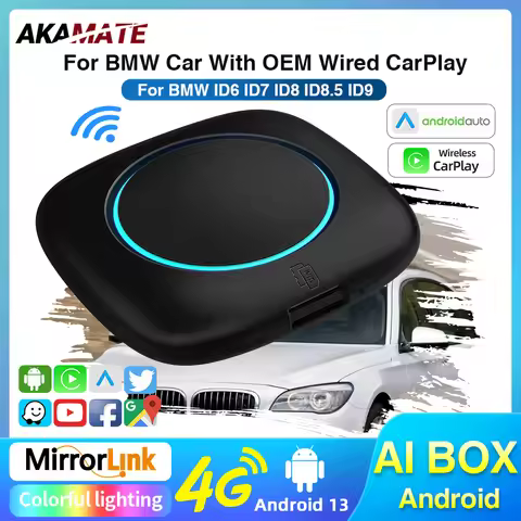 For BMW Wireless CarPlay AI Box Car Radio Wireless CarPlay Android Auto Android 13 System 4GB 64GB f
