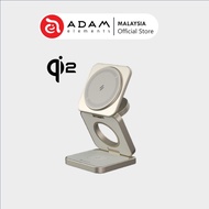 ADAM elements Mag 3 Pro Qi2 3-in-1 Foldable Travel Charging Station (Titanium)| Watch | Airpods