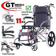 GT Medi+ Germany  Ultra Lightweight Wheelchair Foldable Travel Transport Wheel 11kg (Handbrake System)