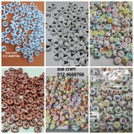 manik huruf 7mm ready stok
