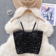 Hollyfashion Atasan Tanktop BlinkBlink Manik Tali Rantai Wanita Bralatte Belakang Karet Fashion BR19