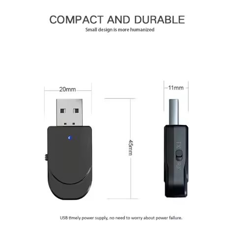 3 IN 1 Bluetooth 5.0 Transmitter Receiver USB Adapter KN330 Dongle 3.5mm AUX RCA for TV PC Headphone