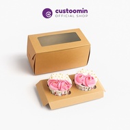 1759 Cupcakes of 2 (Size 17.5 x 9x9 cm) - Snack Cake Box - Pudding Cardboard - Steamed Sponge Cake |