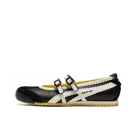 Onitsuka Tiger MEXICO 66 TGRS Women's Black/White Mary Jane Shoes – Stylish Comfortable Cute Everyda