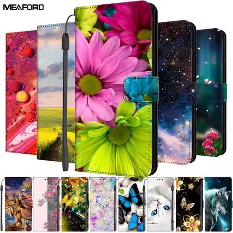 Leather Flip Covers For Samsung S21 S20 FE S23 Ultra Plus 5G Case Magnet Wallet Card Covers For Sams