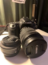 單眼 Canon EOS 70D 主體+兩顆鏡頭 二手 有原包裝
