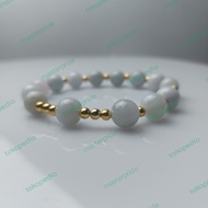 Genuine Natural Jadeite Burma White Jade Rosario Bracelet