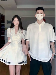 Kèm hình thật. set couple đôi trắng phối nơ siêu xinh