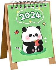 2024 Mini Desk Calendar New Year Wirebound Monthly Cute Calendar 5" x 3.7" - Panda (Oct. 2023 to Dec. 2024)