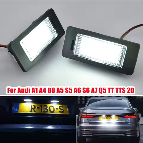 2PCS Car No Error Canbus Led License Number Plate Lights Bulb For Audi A1 A4 B8 A5 S5 A6 S6 A7 Q5 TT