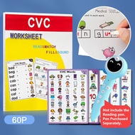 CVC Words Phonics Workbook and Posters Language Arts Skills Charts for Kids Word Family Learning Wor