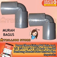 Power Elbow Fitting PVC L Knie Aw 1/ 2 3/ 4 3 1 1 1/ 4 3 1/ 2 3 1 Pcs SNI Connection Line Waste Pipe