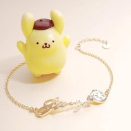 【客製化禮物】My Pompompurin系列-布丁狗 訂製字母純銀手鍊