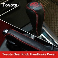 Toyota Vios Gear Knob Handbrake Cover Genuine Leather Case for All 09-20 Years Car