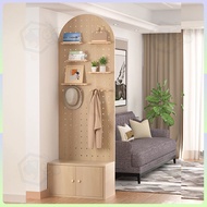 Solid Wood Pegboard Custom Floor Storage Rack Foldable Entryway Screen Mobile Decorative Standing Sh